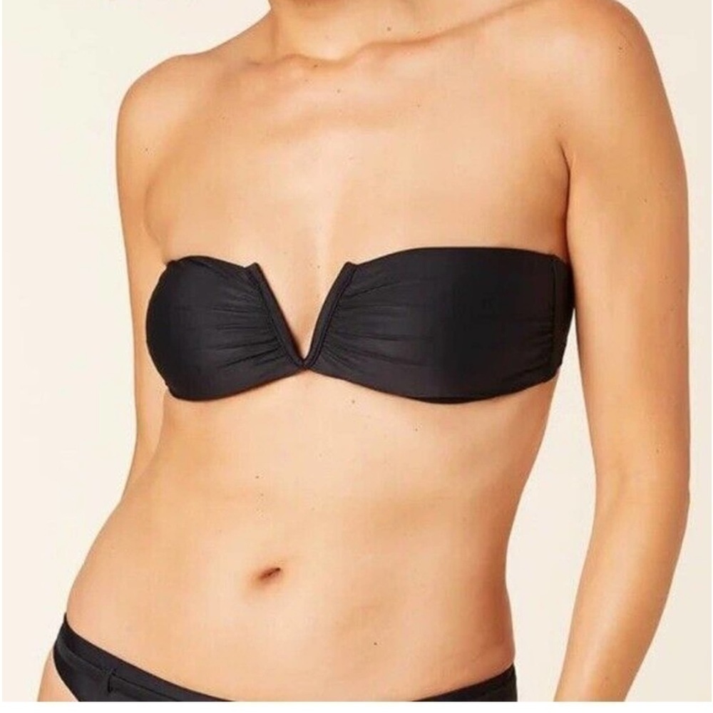 Andie Swim Black Bandeau Padded Scala bikini top NWT
